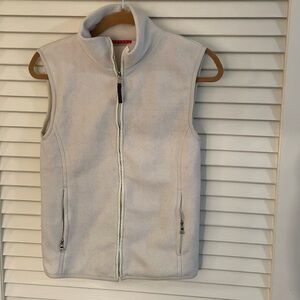 PRADA Vintage Ivory Zip Front Fleece Pocketed Vest